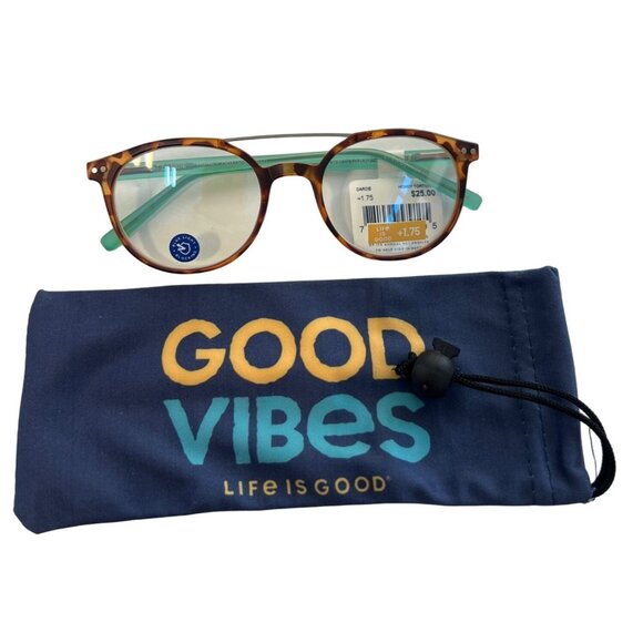 Life Is Good Darcie Blue Light Blocking Glasses Tortoise Frame +1.75 Reading - Picture 2 of 7